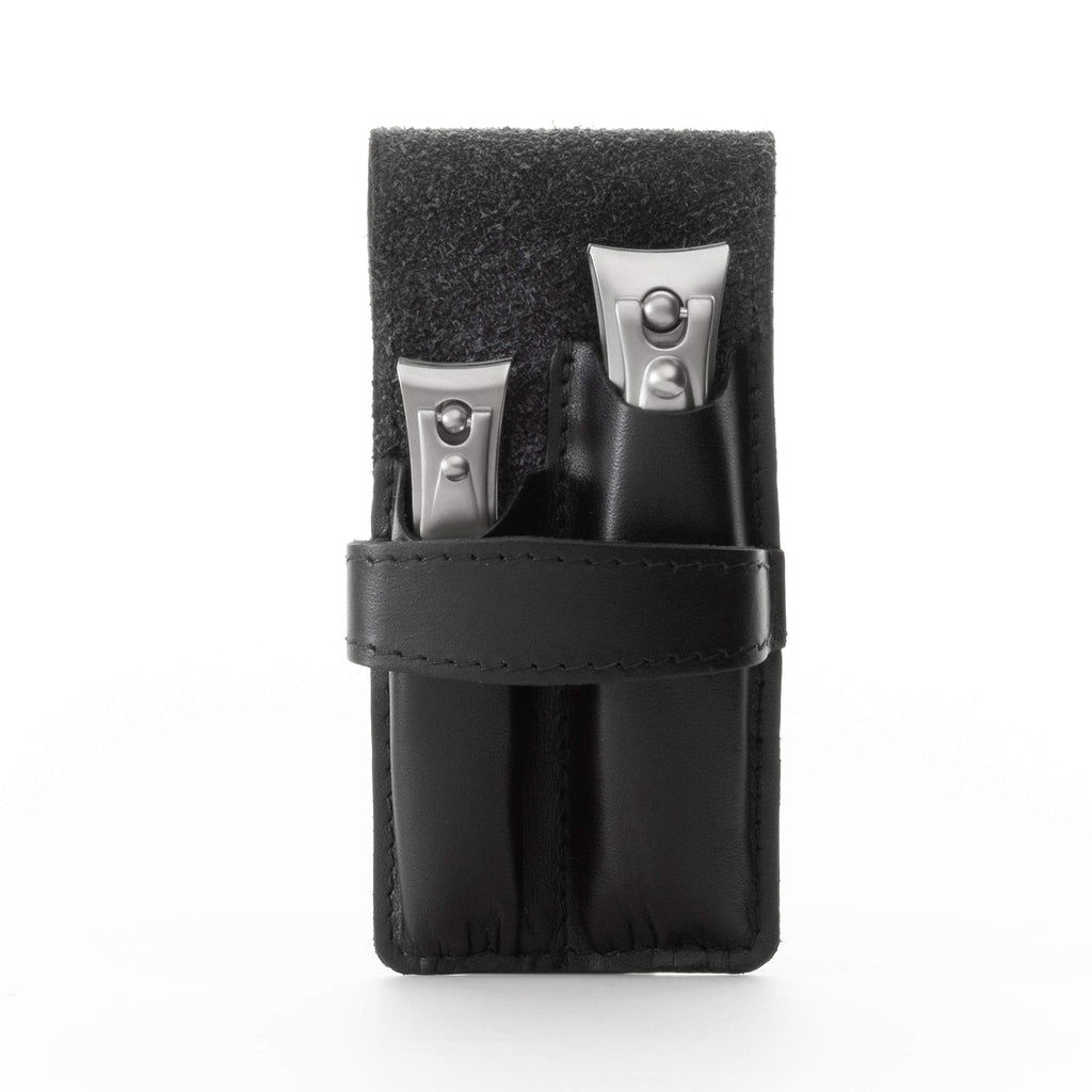 GERMANIKURE Nail Clippers Set – Authentic Solingen Craftsmanship, FINOX Stainless Steel, Black Leather Case