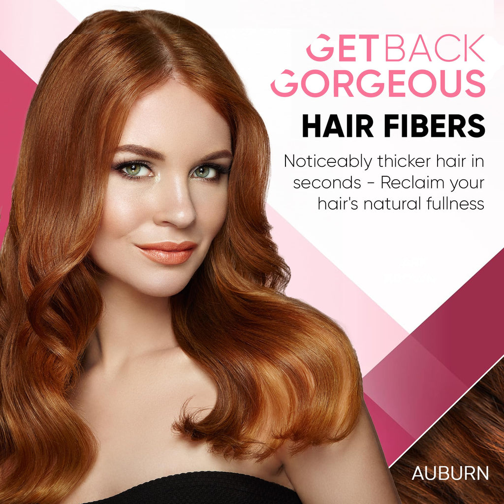 GBG Hair Fibers Auburn 25g | Instant Coverage for Thinning Hair – Get Back Gorgeous