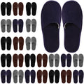 Geyoga 24 Pairs Disposable Slippers for Guests – Bulk Hotel Slippers (Dark Colors, L)