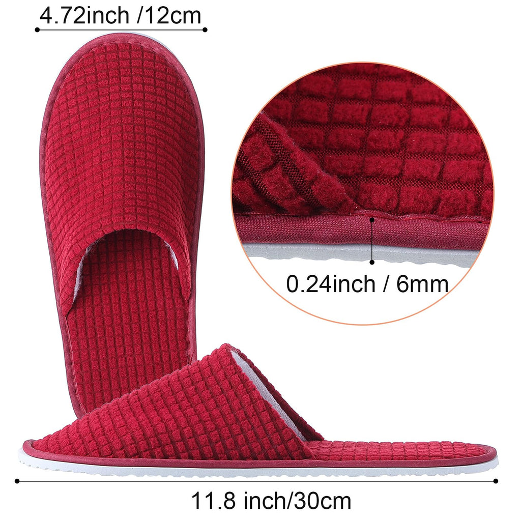 Geyoga 24 Pairs Guest Slippers — Soft Coral Fleece, Non-Slip EVA Sole, For Hotels, Spas, and Weddings