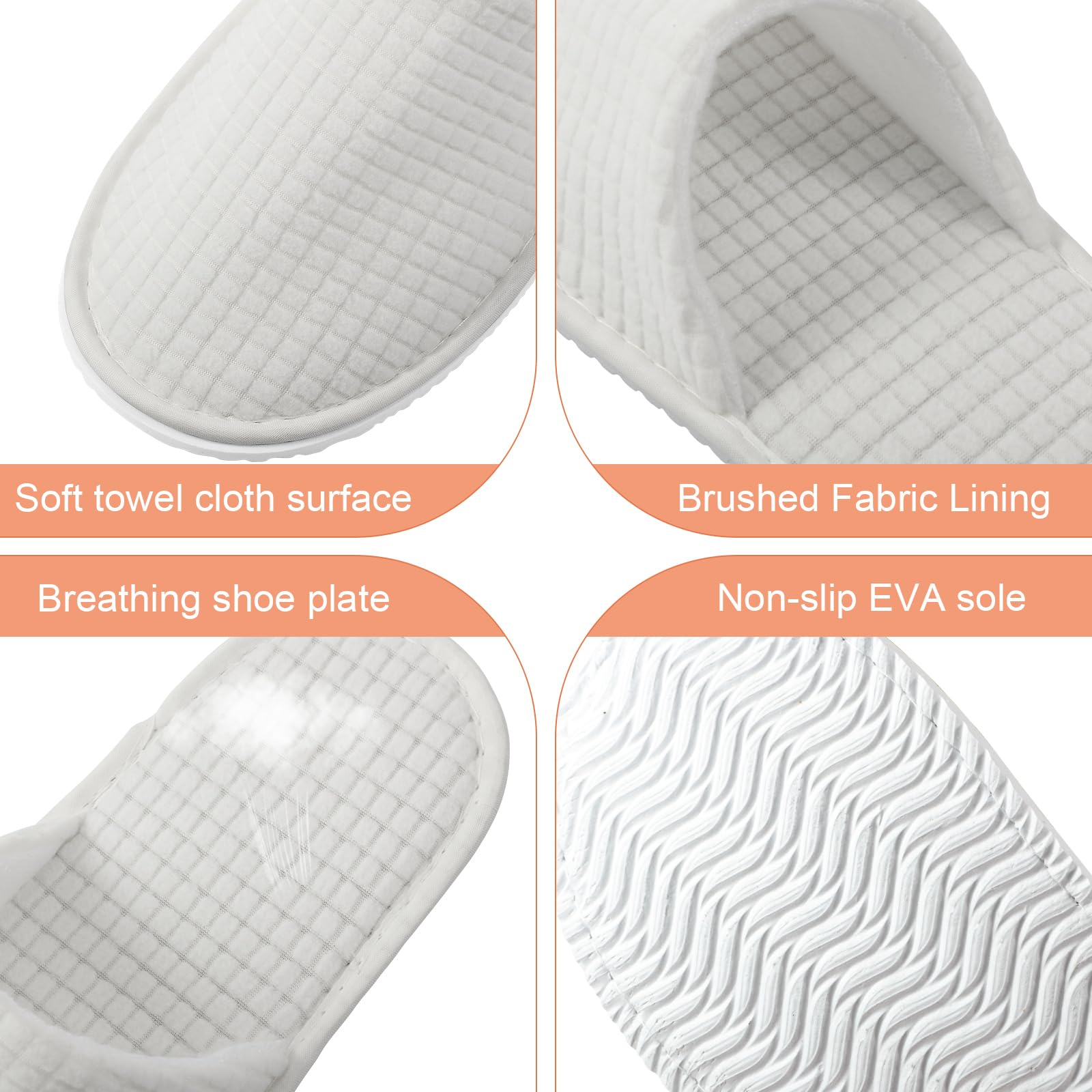 Geyoga 12 Pair Guest Slippers – Non-Slip, Disposable Indoor Slippers for Hotels, Spas, and Travel