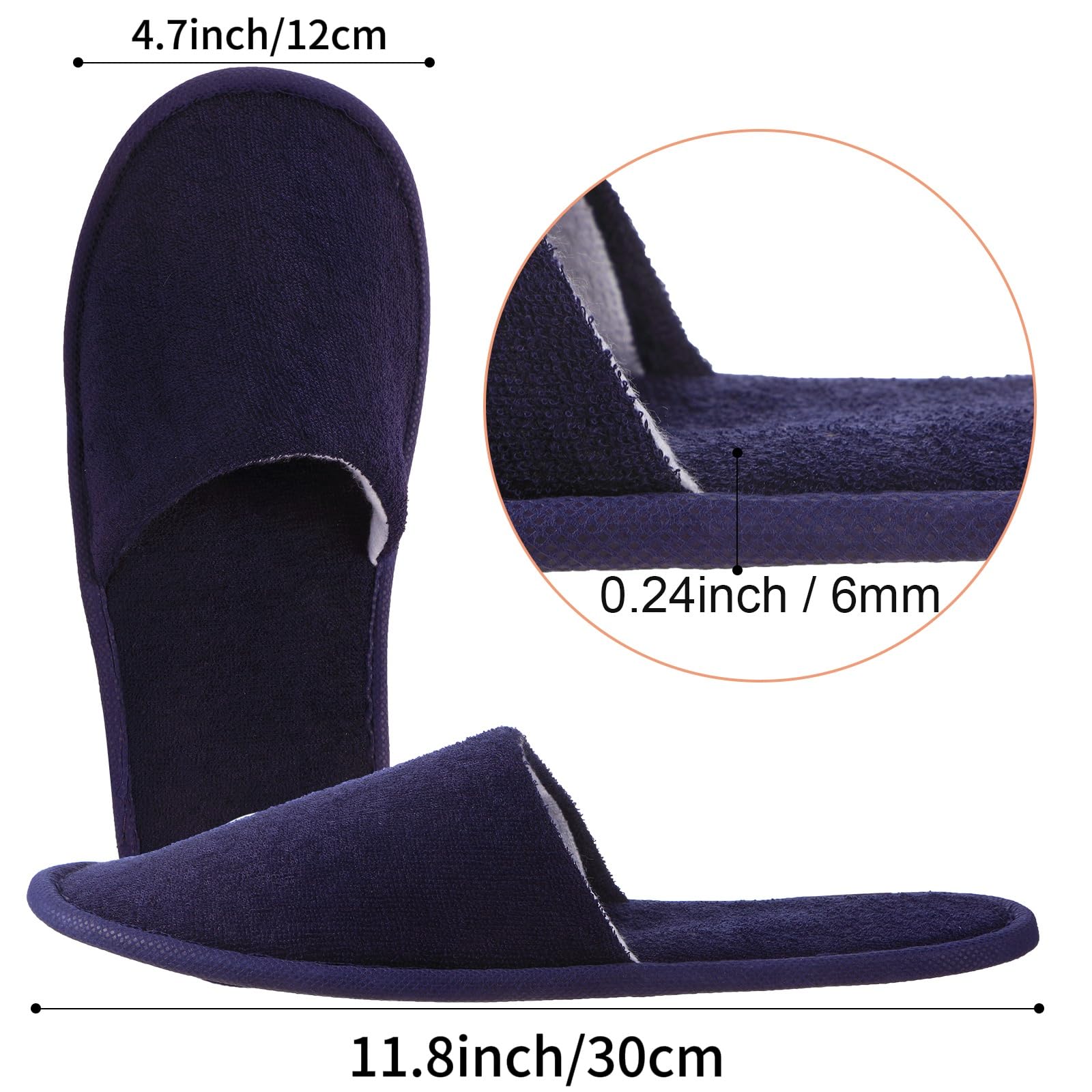 Geyoga 24 Pairs Disposable Slippers for Guests – Bulk Hotel Slippers (Dark Colors, L)