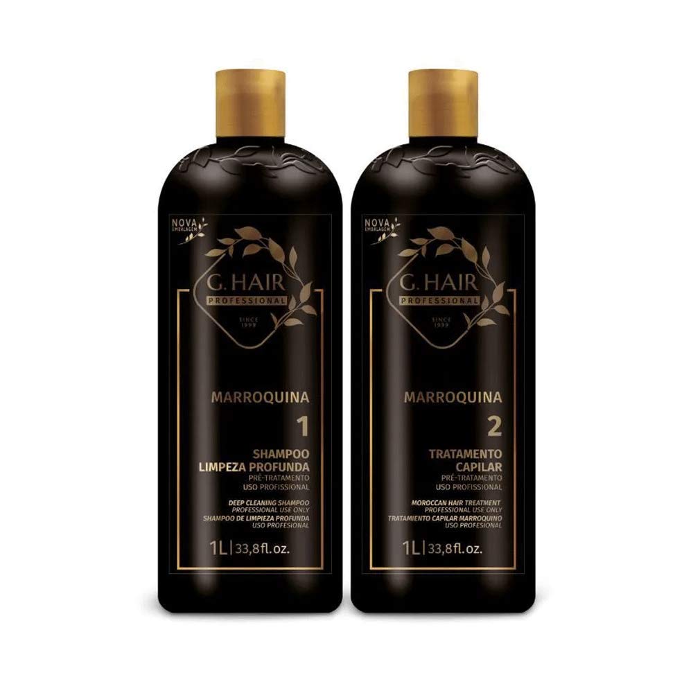 G.HAIR Moroccan Smoothing Keratin Treatment Kit (2 Steps) – Up to 95% Frizz Reduction