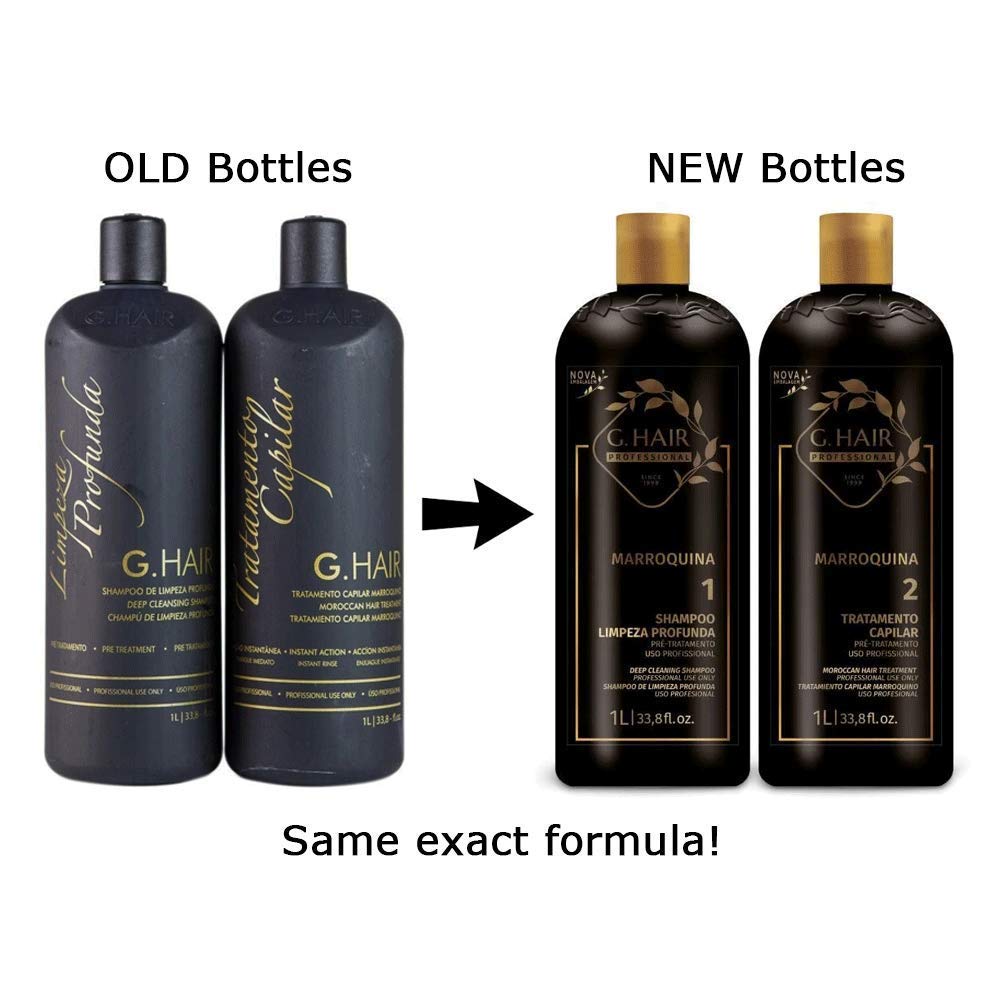 G.HAIR Moroccan Smoothing Keratin Treatment Kit (2 Steps) – Up to 95% Frizz Reduction