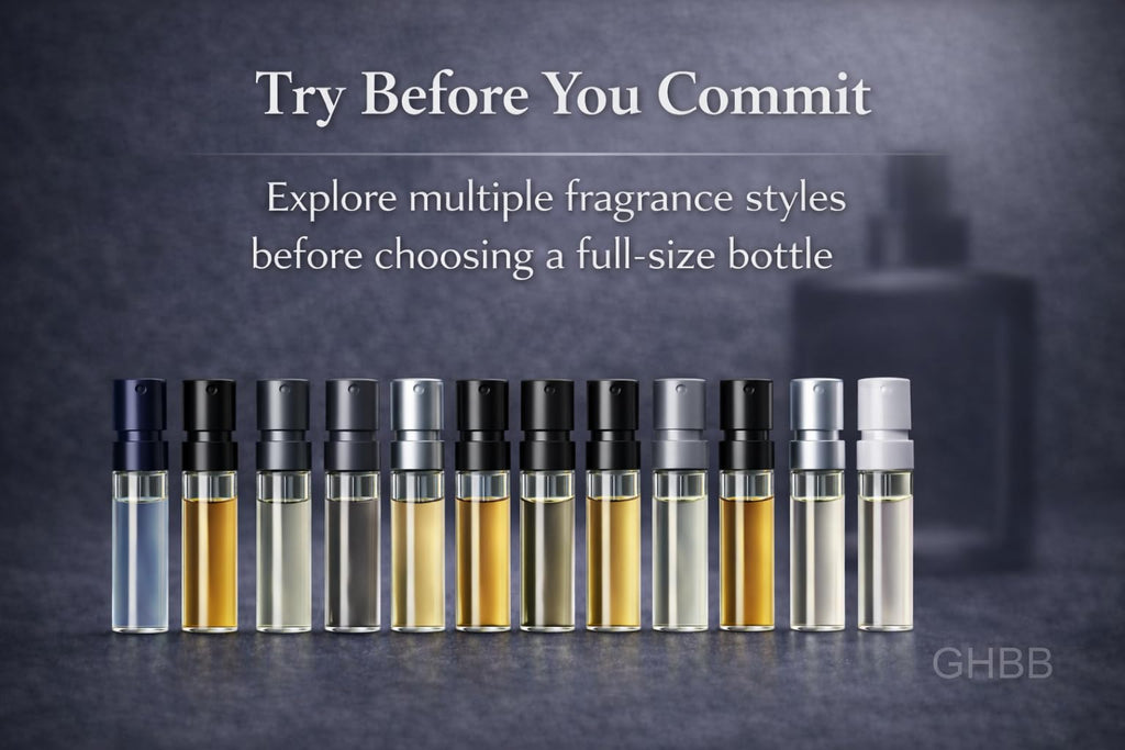 GHBB Cologne 11 Designer Sample Vial Set for Men | Discovery & Travel-Ready Fragrance Sampler