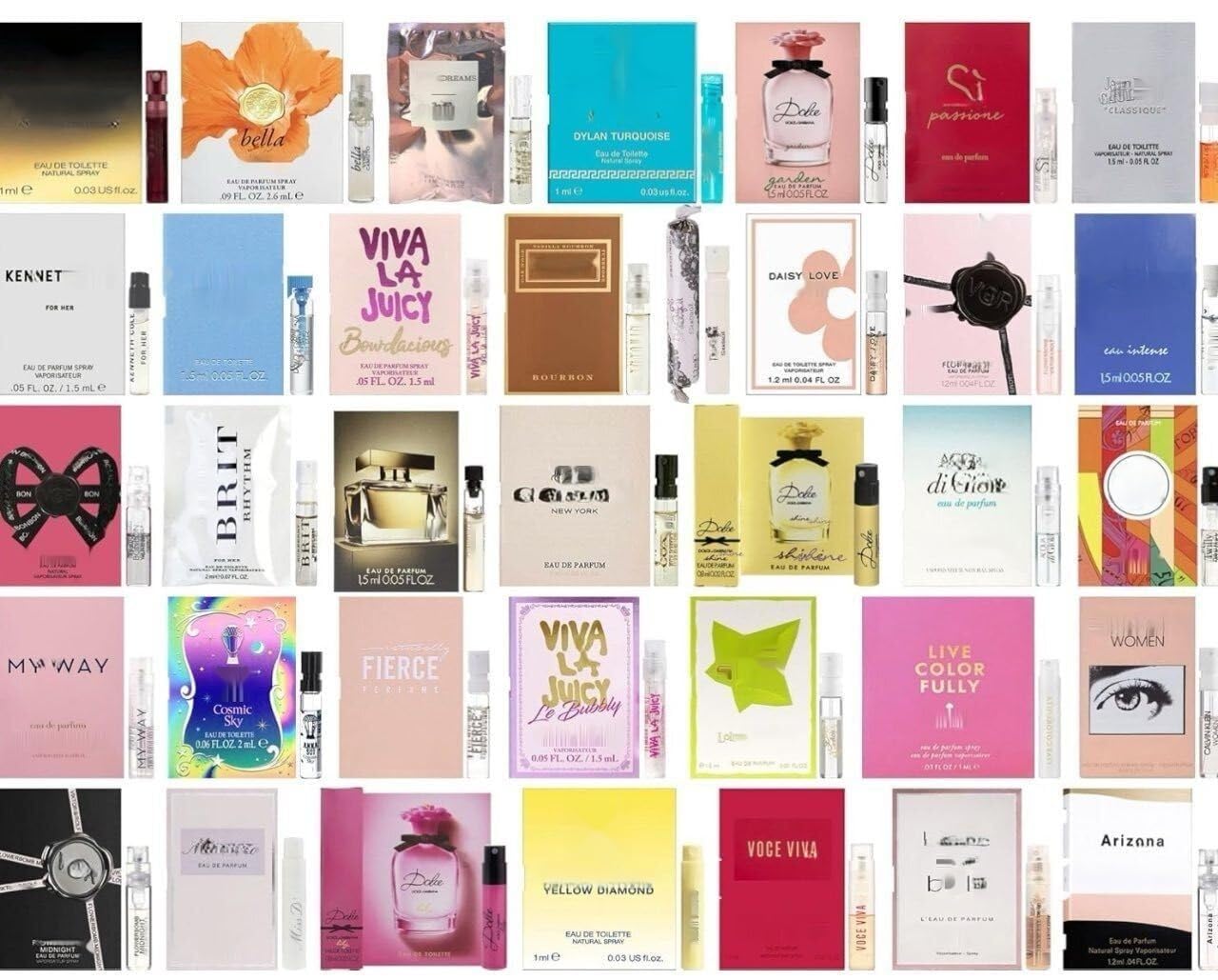 GHBB Women's Designer Perfume Sampler Set — 8 Vials, Travel-Ready Fragrance Samples
