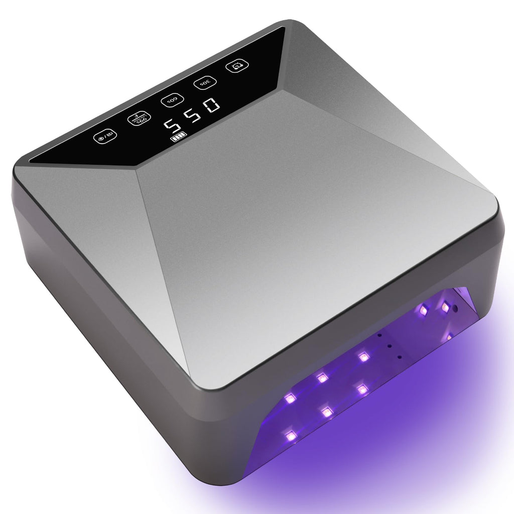 GiGiBright Rechargeable 78W UV LED Nail Lamp – Cordless Gel Dryer with Hidden Telescopic Stand