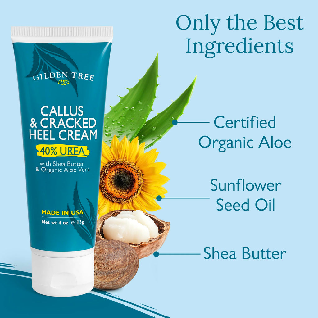 GILDEN TREE Urea Cream 40% for Feet | Maximum Strength Cracked Heel Treatment