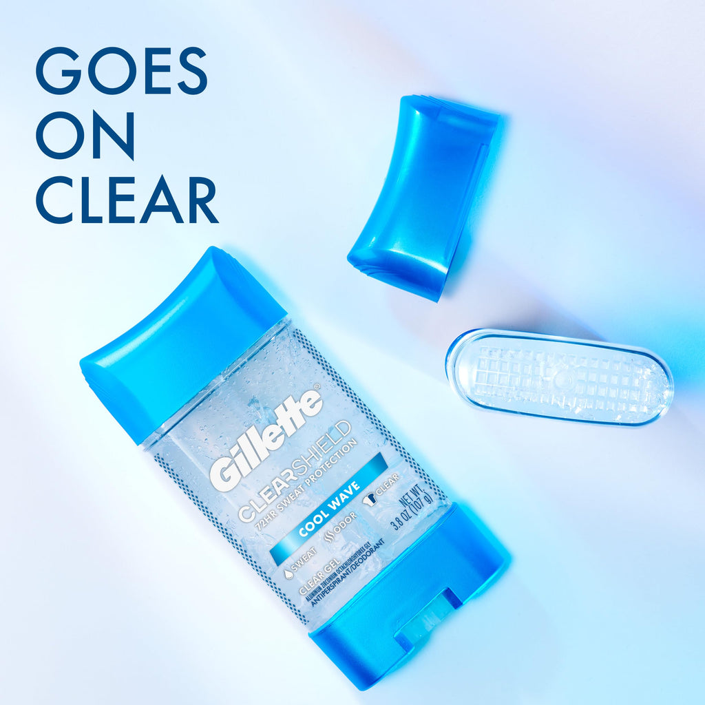 Gillette Advanced Clear Gel Antiperspirant Cool Wave – 5 Pack (3.8 oz each, 19 oz total)