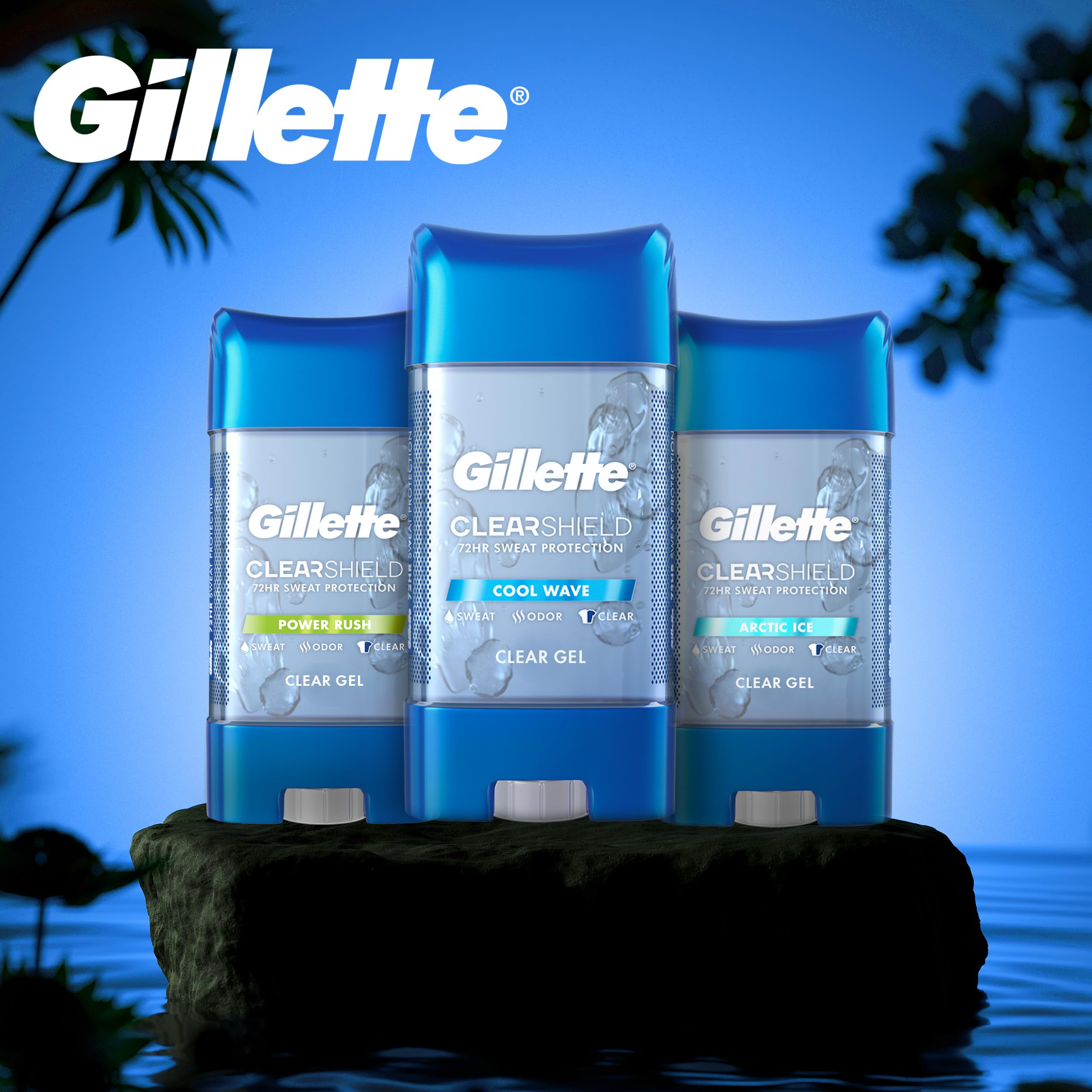 Gillette Advanced Clear Gel Antiperspirant Cool Wave – 5 Pack (3.8 oz each, 19 oz total)
