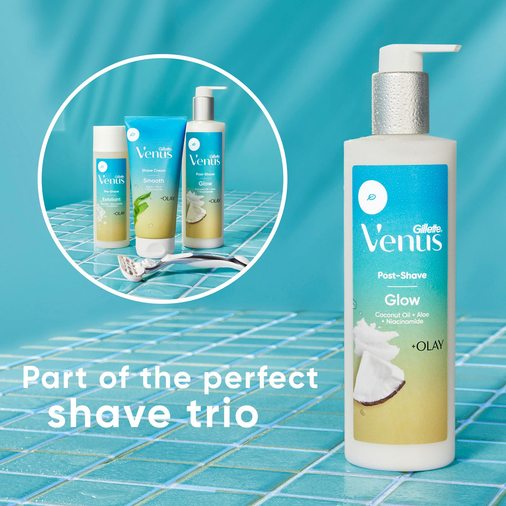 Gillette Venus Glow Post-Shave Oil Infused Moisturizer – Hydrating Aftershave Moisturizer for Women, 12 oz
