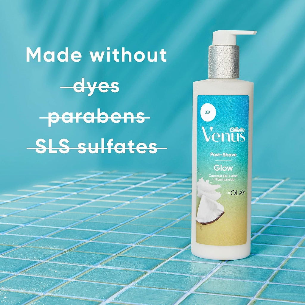 Gillette Venus Glow Post-Shave Oil Infused Moisturizer – Hydrating Aftershave Moisturizer for Women, 12 oz