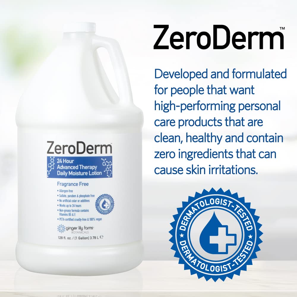 ZeroDerm 24H Advanced Therapy Lotion – Allergen-Free, Fragrance-Free Refill (1 gal) | Ginger Lily Farms