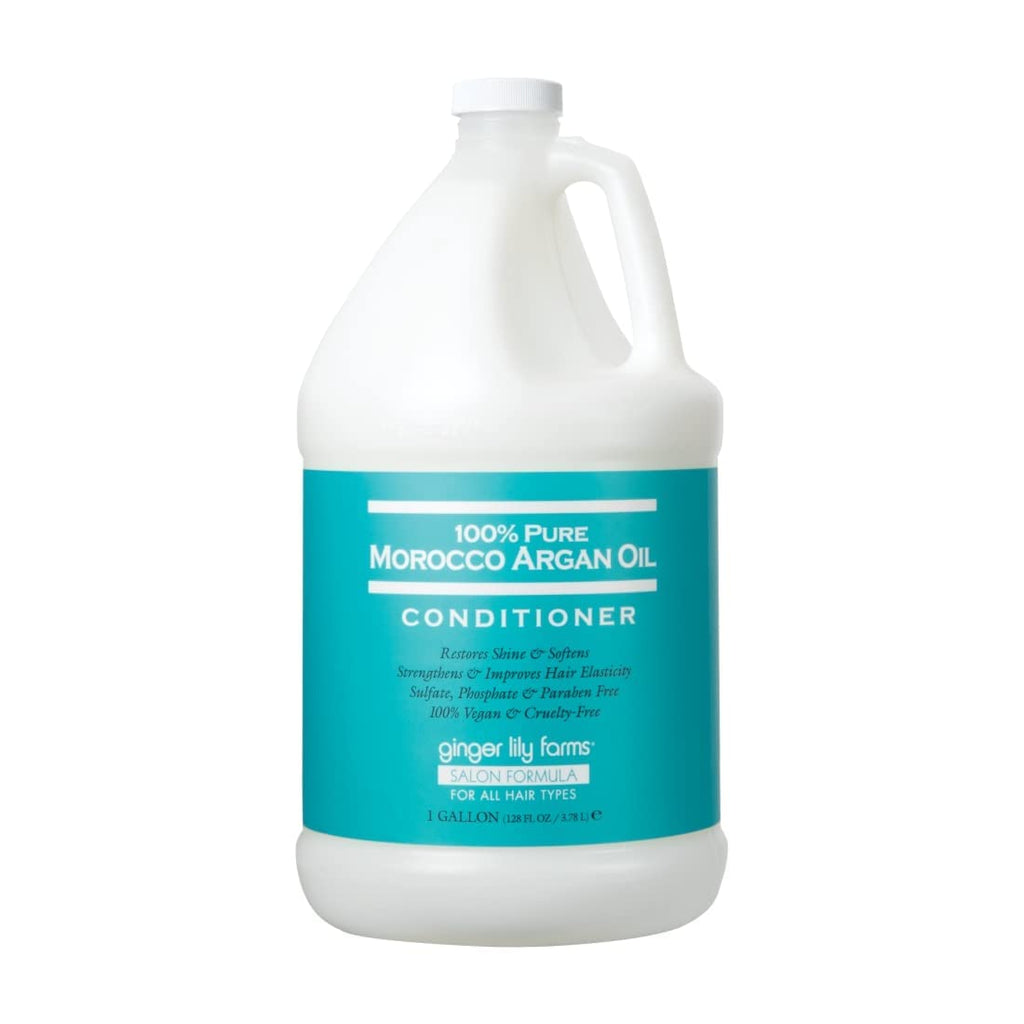 Ginger Lily Farms Salon Formula Moroccan Argan Oil Conditioner – 4 x 32 oz, Vegan & Cruelty-Free