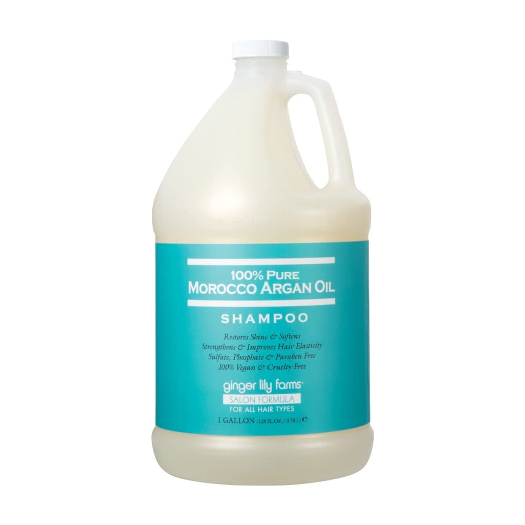 Ginger Lily Farms Salon Formula Argan Oil Shampoo – 1 Gallon Refill, Pack of 4 | Vegan & Cruelty-Free