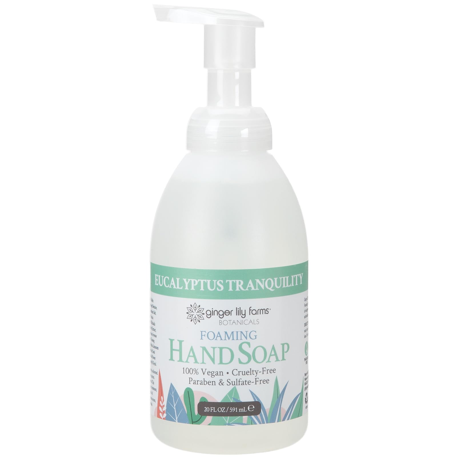 Ginger Lily Farms Botanicals All-Purpose Foaming Hand Soap Refill – Vegan, Cruelty-Free, Eucalyptus Tranquility, 20 fl oz (Pack of 8)