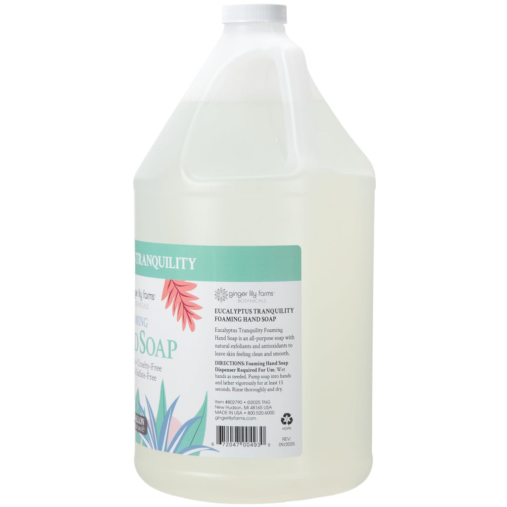 Ginger Lily Farms Botanicals All-Purpose Foaming Hand Soap Refill — 128 fl oz, 100% Vegan & Cruelty-Free, Eucalyptus Tranquility