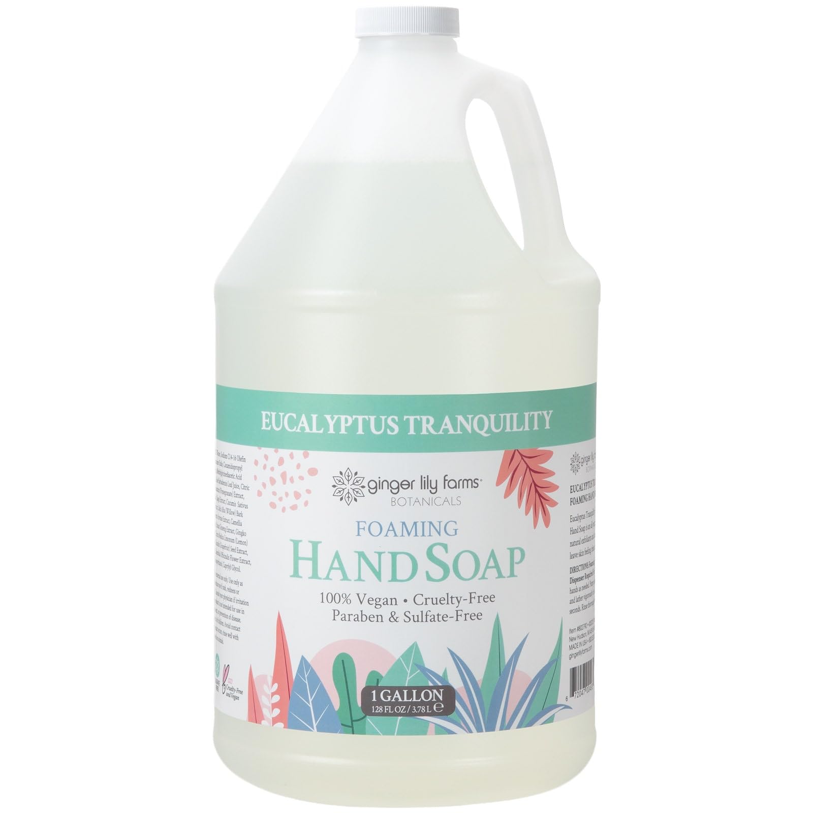 Ginger Lily Farms Botanicals All-Purpose Foaming Hand Soap Refill — 128 fl oz, 100% Vegan & Cruelty-Free, Eucalyptus Tranquility