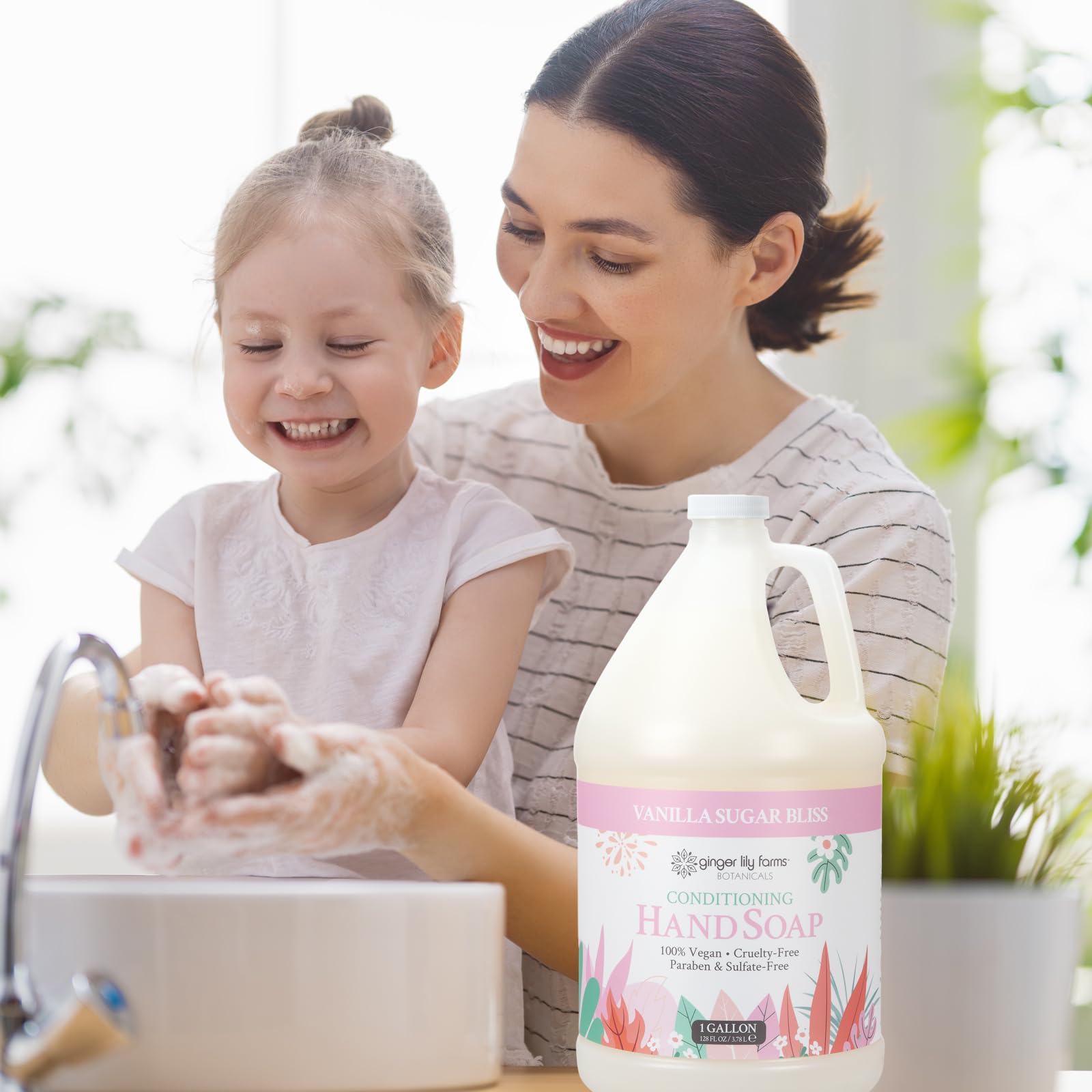 Ginger Lily Farms Botanicals Conditioning Hand Soap Refill – Vanilla Sugar Bliss, 1 Gal (128 oz), Vegan & Cruelty-Free