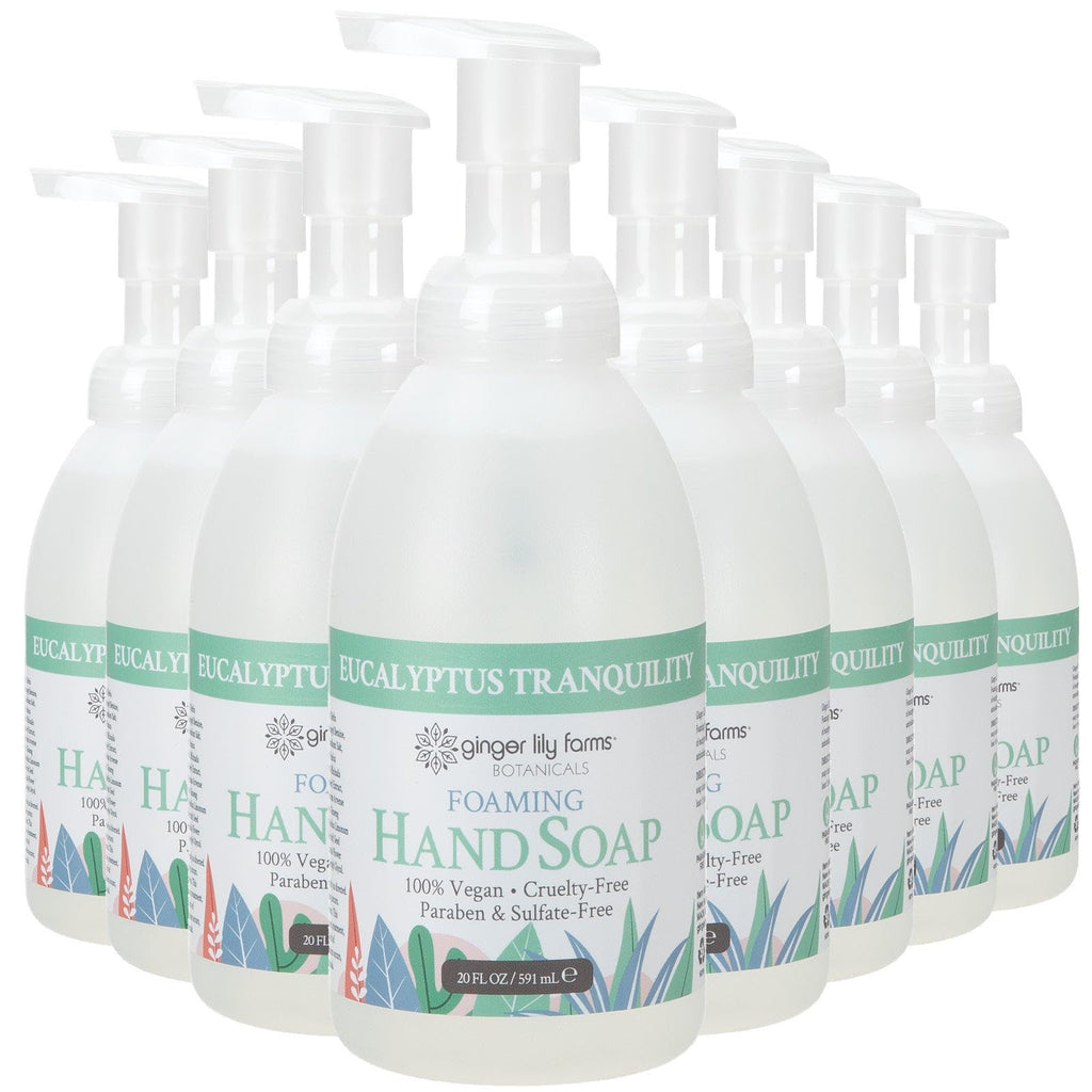 Ginger Lily Farms Botanicals All-Purpose Foaming Hand Soap Refill – Vegan, Cruelty-Free, Eucalyptus Tranquility, 20 fl oz (Pack of 8)