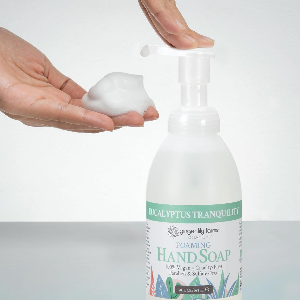 Ginger Lily Farms Botanicals All-Purpose Foaming Hand Soap Refill – Vegan, Cruelty-Free, Eucalyptus Tranquility, 20 fl oz (Pack of 8)