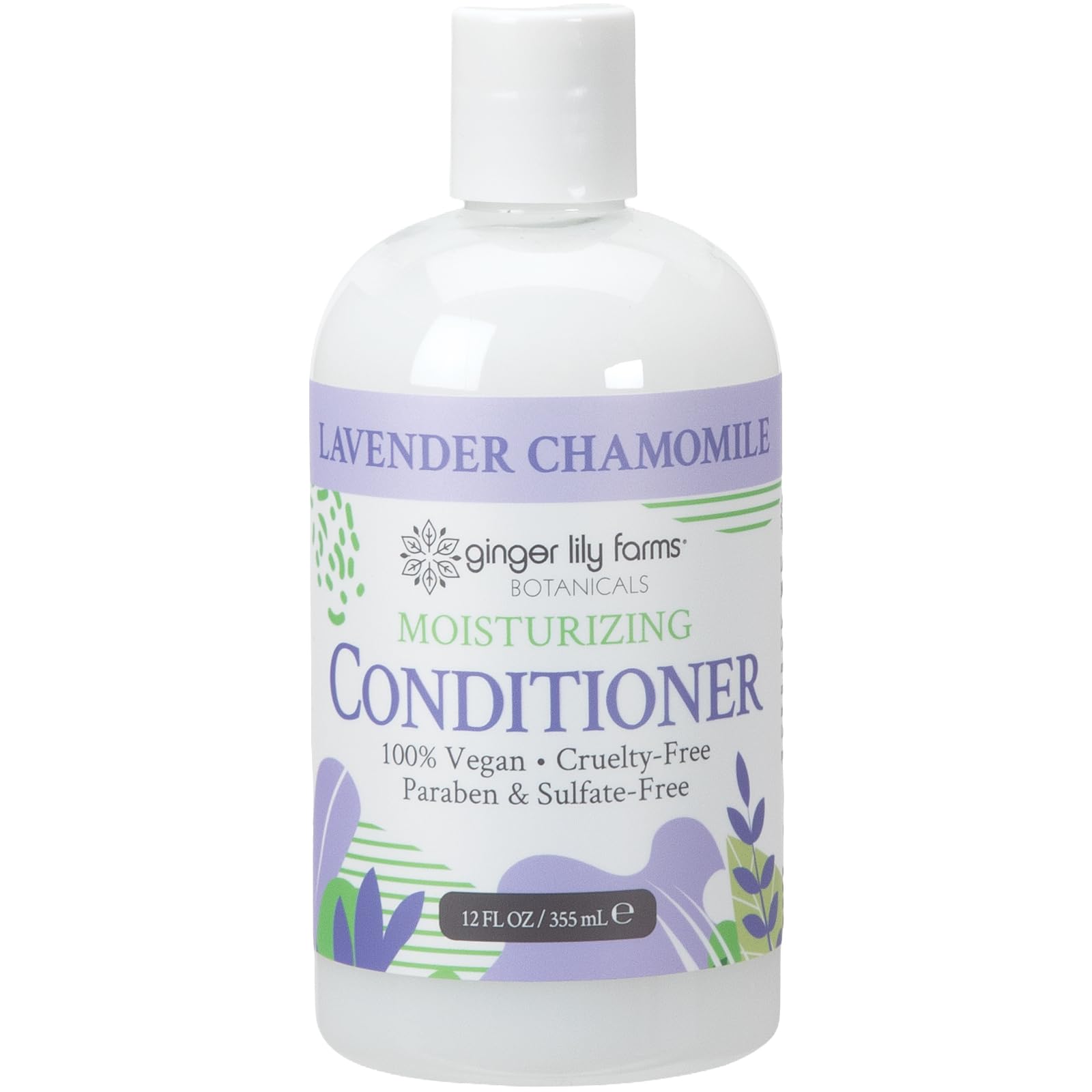 Ginger Lily Farms Botanicals Moisturizing Conditioner – Lavender Chamomile, 100% Vegan & Cruelty-Free, 12oz (Pack of 6)