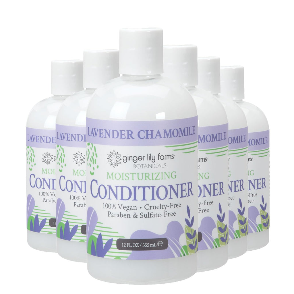 Ginger Lily Farms Botanicals Moisturizing Conditioner – Lavender Chamomile, 100% Vegan & Cruelty-Free, 12oz (Pack of 6)