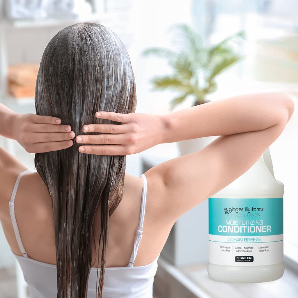 Ginger Lily Farms Club & Fitness Ocean Breeze Moisturizing Conditioner – 1 Gallon Refill, vegan & cruelty-free