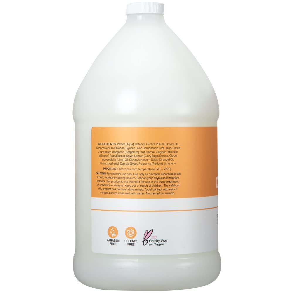 Ginger Lily Farms Club & Fitness Moisturizing Conditioner – 1 Gallon, Vegan, Cruelty-Free, Citrus