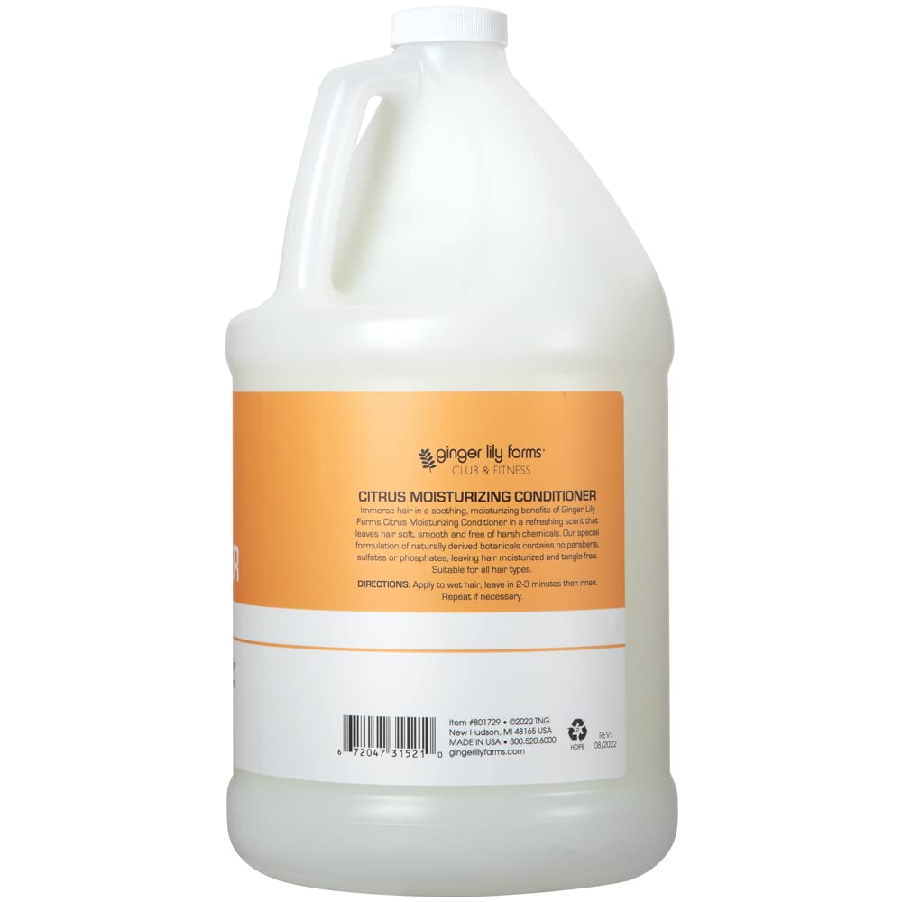 Ginger Lily Farms Club & Fitness Moisturizing Conditioner – 1 Gallon, Vegan, Cruelty-Free, Citrus