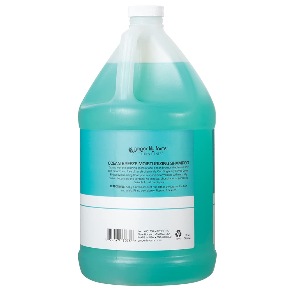 Ginger Lily Farms Club & Fitness Moisturizing Shampoo — All Hair Types, 1 Gal Refill (Pack of 4)