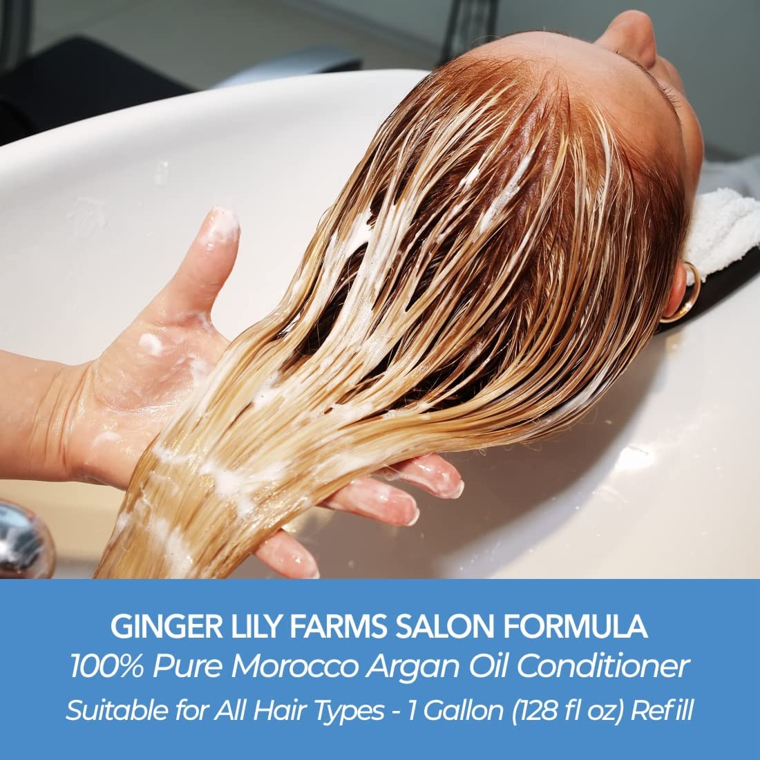 Ginger Lily Farms Salon Formula Moroccan Argan Oil Conditioner – 4 x 32 oz, Vegan & Cruelty-Free
