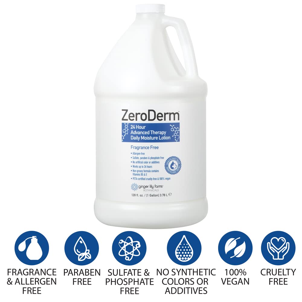 ZeroDerm 24H Advanced Therapy Lotion – Allergen-Free, Fragrance-Free Refill (1 gal) | Ginger Lily Farms