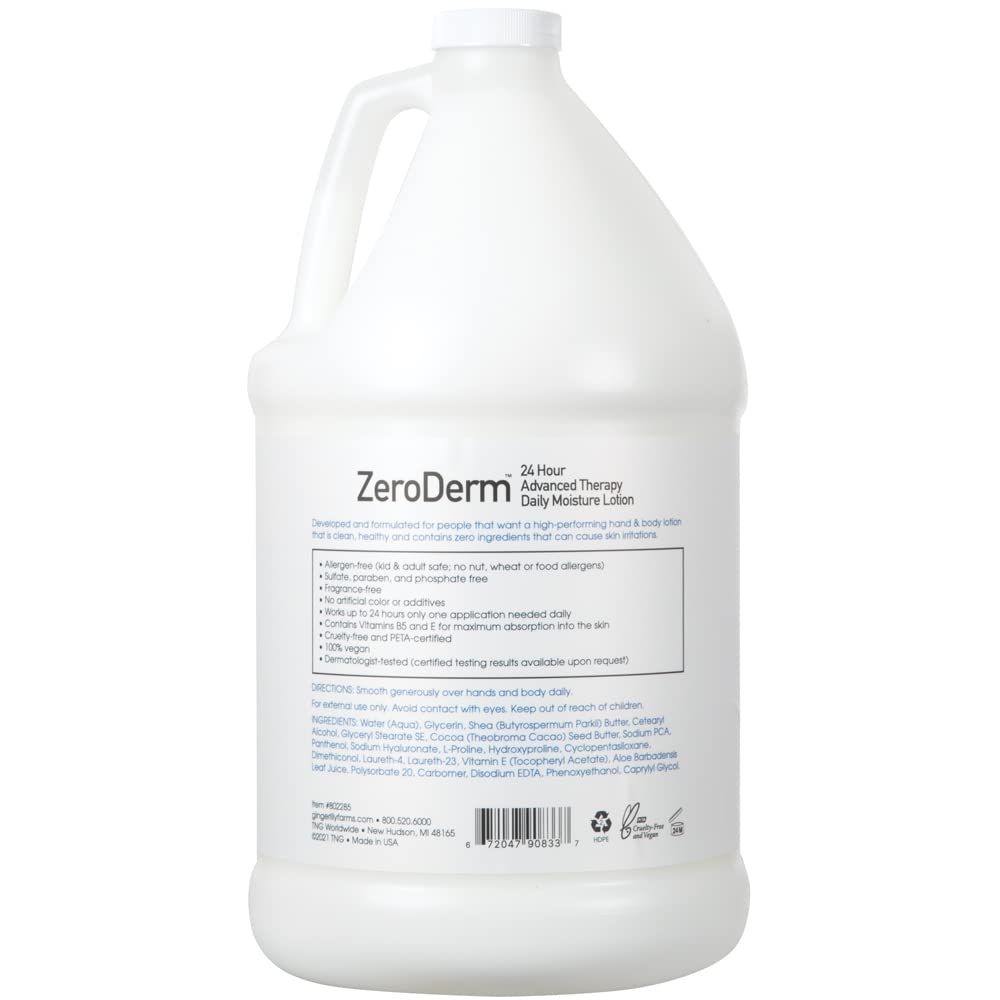 ZeroDerm 24H Advanced Therapy Lotion – Allergen-Free, Fragrance-Free Refill (1 gal) | Ginger Lily Farms