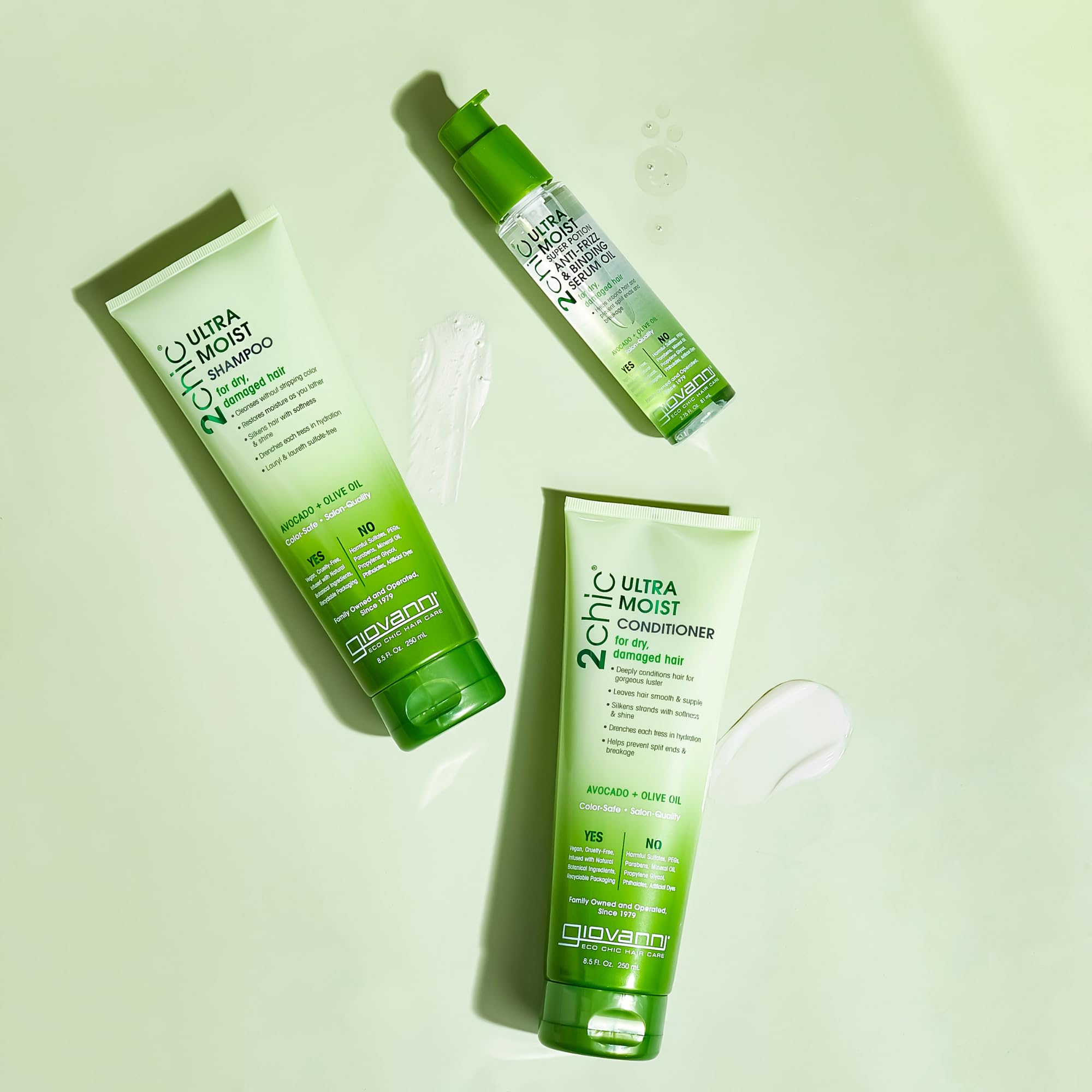 Giovanni 2Chic Ultra-Moist Avocado & Olive Oil Shampoo & Conditioner Set – Sulfate-Free & Color-Safe