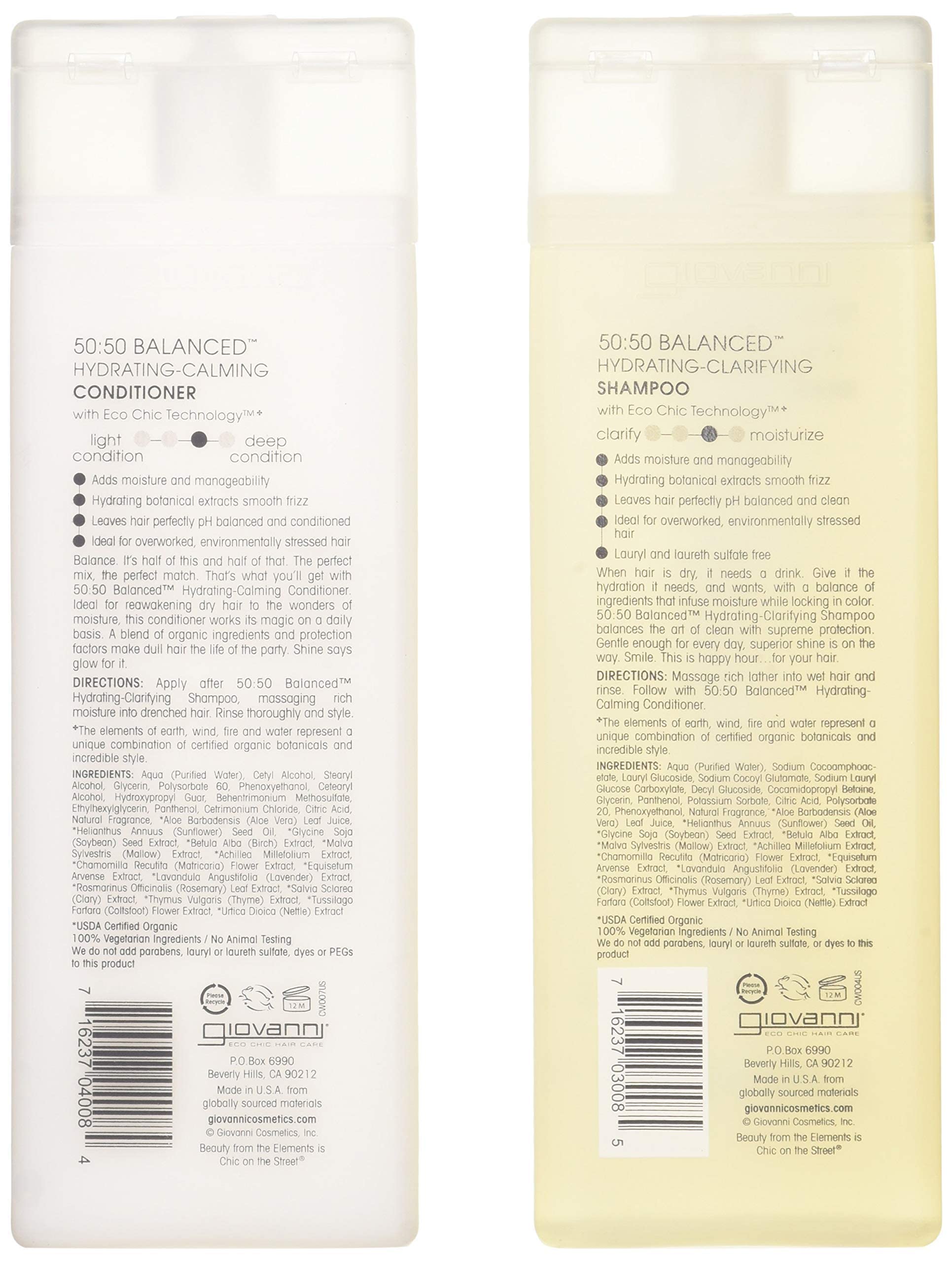 Giovanni 50-50 Hydrating Duo – Shampoo & Conditioner, 8.5 oz Each