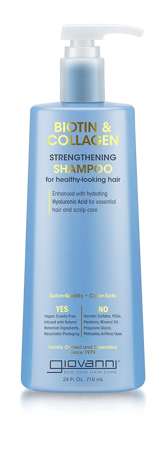 GIOVANNI Biotin & Collagen Shampoo - Strengthening, Vegan, Cruelty-Free, Color-Safe, 24 Oz