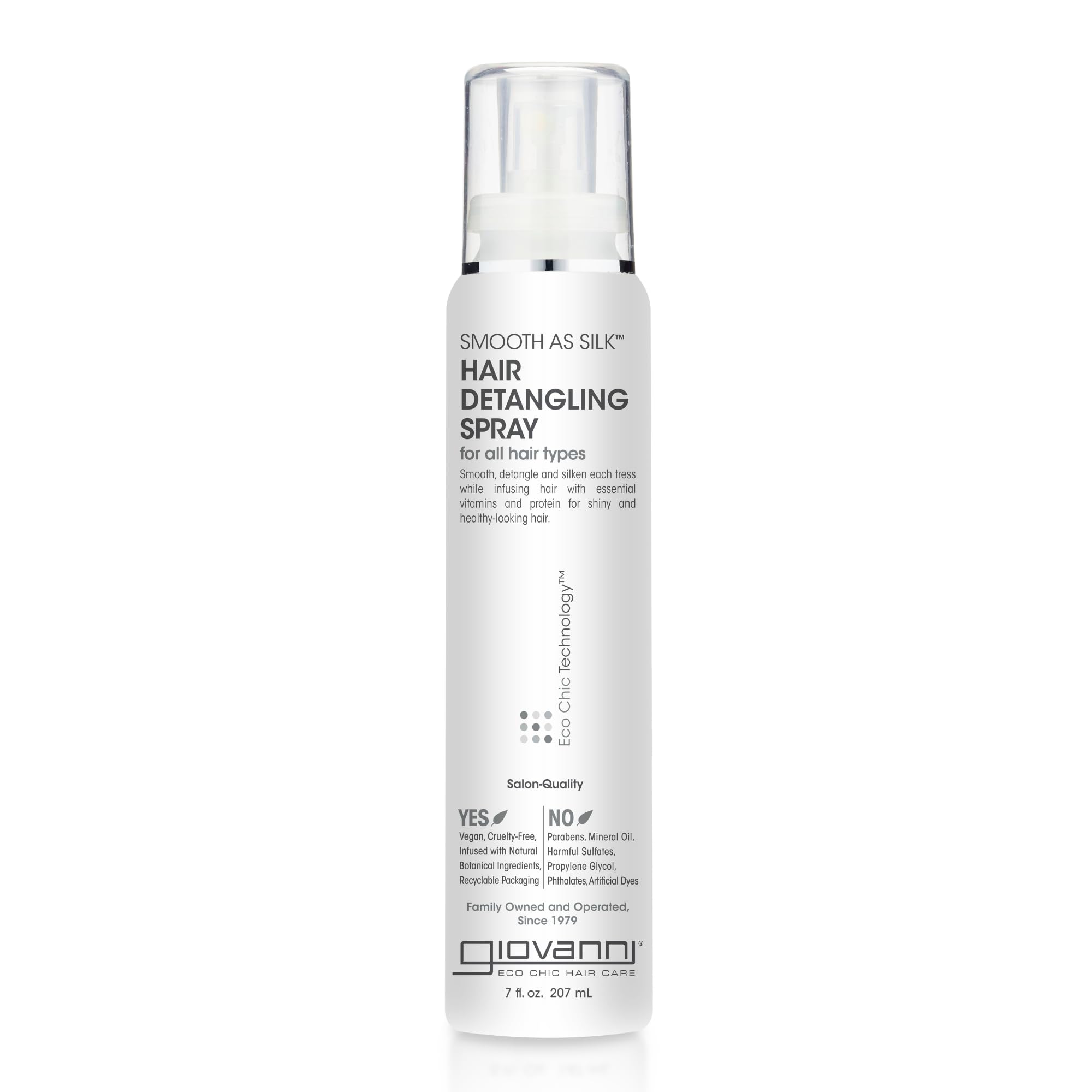 GIOVANNI Smooth As Silk Detangling Spray – Heat Shield, Nourishing 7 oz