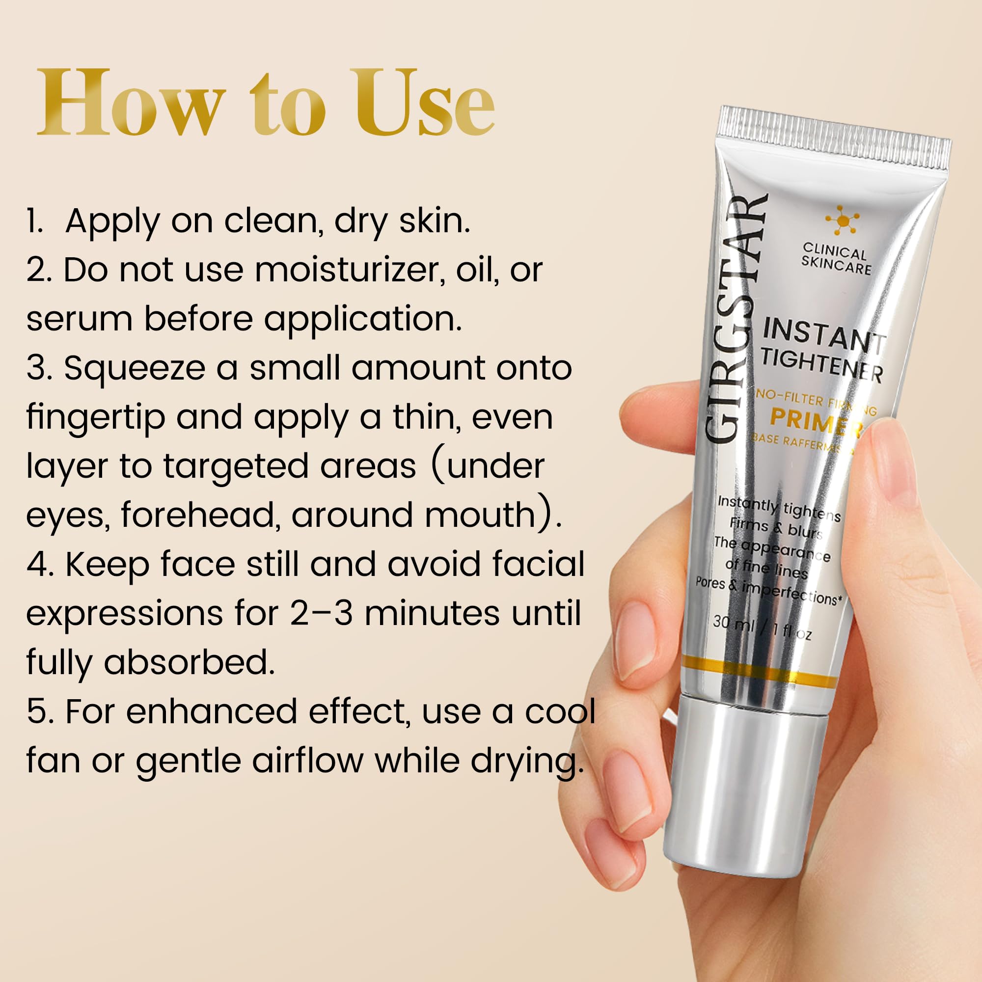 Girgstar Instant Face Primer - Soft Focus, Firming, Long-Wear Base