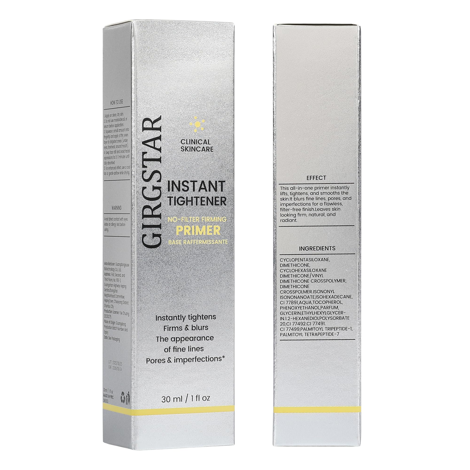 Girgstar Instant Face Primer - Soft Focus, Firming, Long-Wear Base