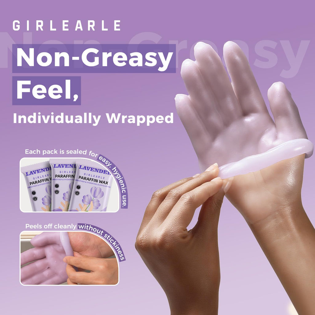 GIRLEARLE Paraffin Wax Refills – 10 Packs for Paraffin Bath Machines (Hands, Feet & Elbows) Lavender