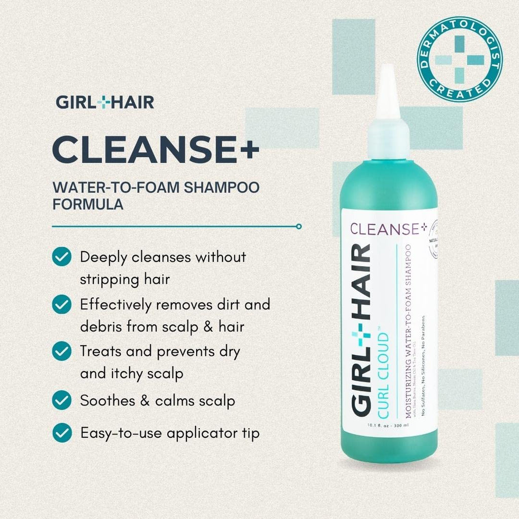 GIRL+HAIR Shampoo & Conditioner Set – Hydration for Dry Hair & Scalp, Color Safe, Vegan (2x 10.1 oz)