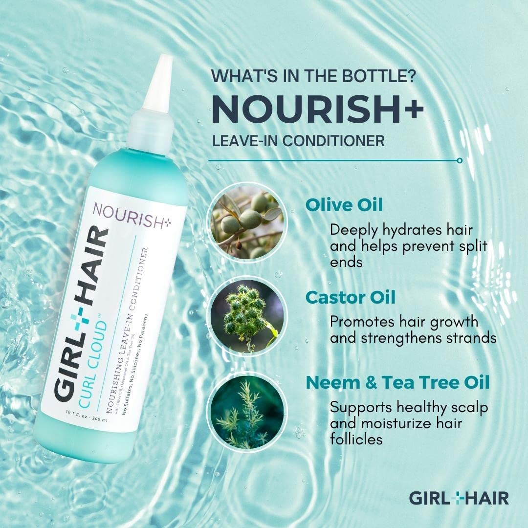 GIRL+HAIR Shampoo & Conditioner Set – Hydration for Dry Hair & Scalp, Color Safe, Vegan (2x 10.1 oz)