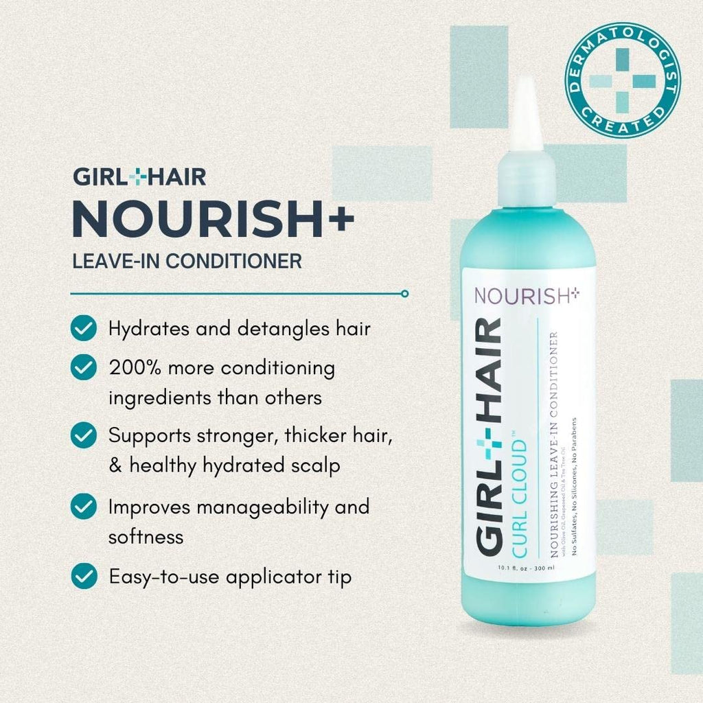 GIRL+HAIR Shampoo & Conditioner Set – Hydration for Dry Hair & Scalp, Color Safe, Vegan (2x 10.1 oz)