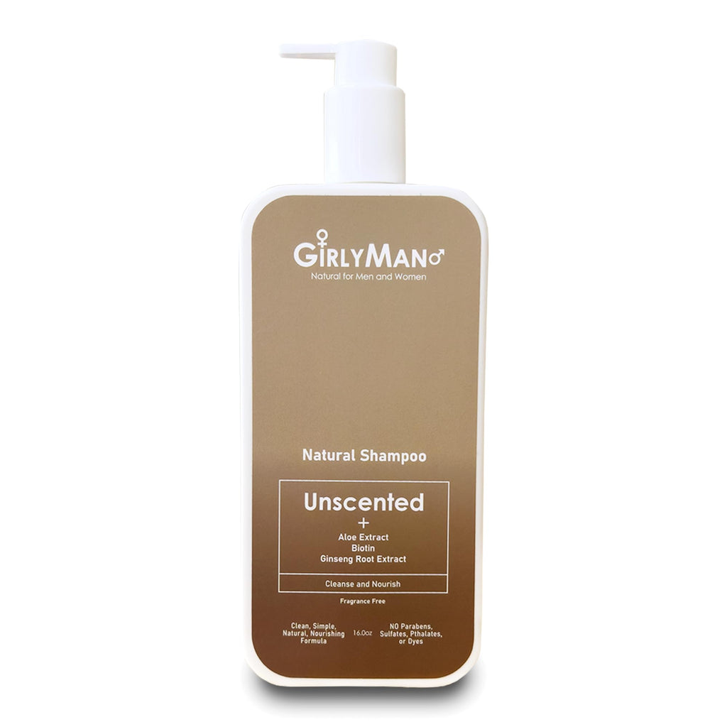 GirlyMan Natural Non-Toxic Shampoo – Olive Oil, Argan Oil & Biotin | Unscented