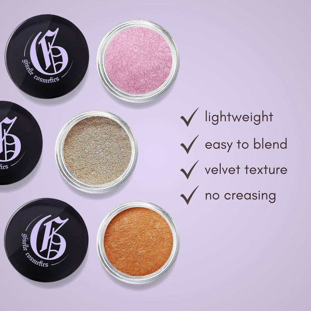 Giselle Cosmetics Brown Gold Loose Mineral Eye Shadow – Organic, Talc-Free, Iridescent Glitter