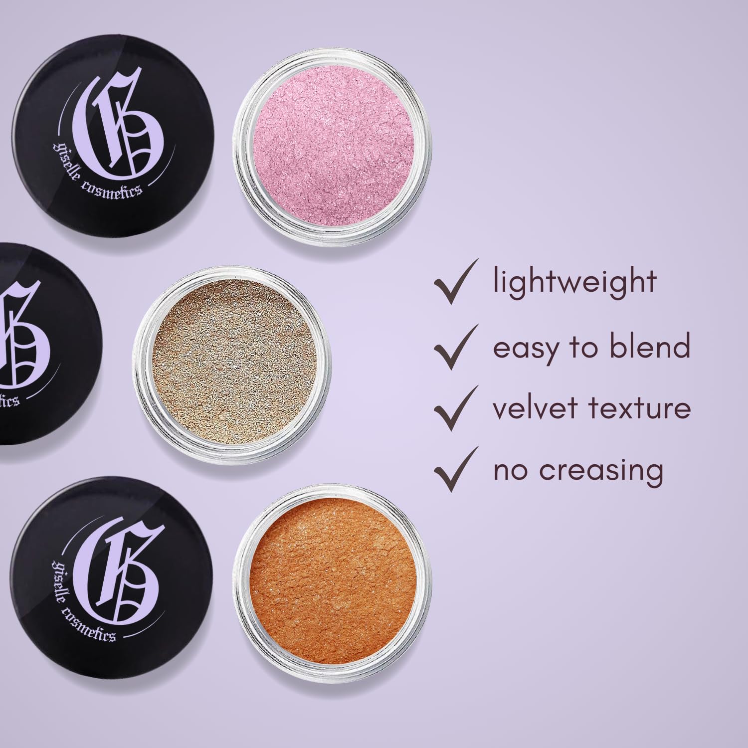 Giselle Cosmetics Brown Gold Loose Mineral Eye Shadow – Organic, Talc-Free, Iridescent Glitter