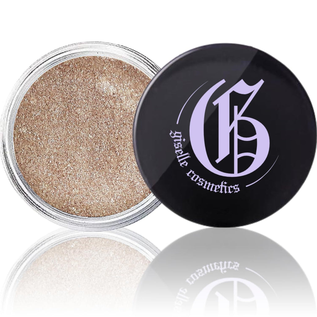 Giselle Cosmetics Coco Mineral Loose Eye Shadow – Organic, Talc-Free Shimmer Palette (Brown, Gold, Copper & White)