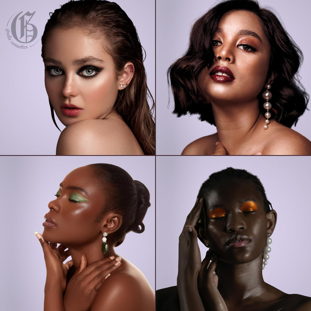 Giselle Cosmetics Black Cherry Loose Mineral Eyeshadow Palette | Rich Pigment, Glitter & Purple Shades