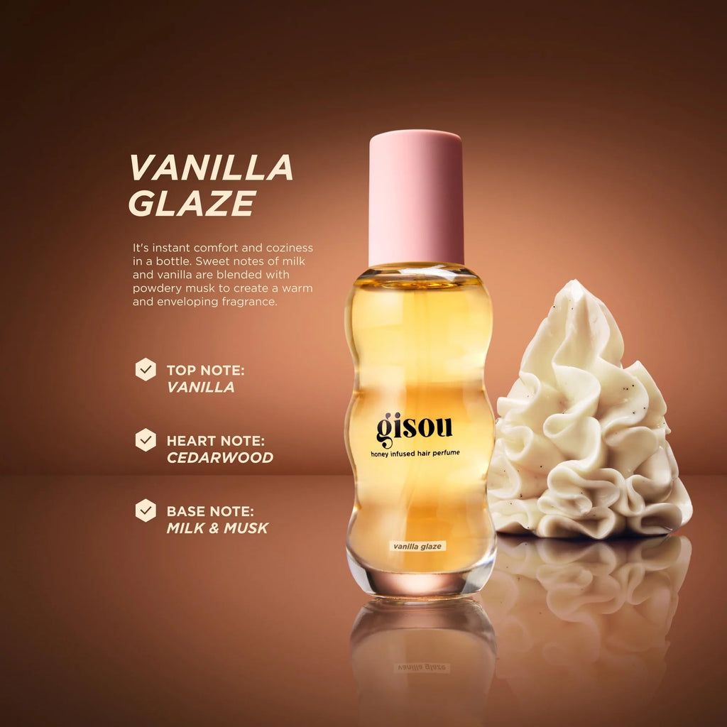 Gisou Hair Perfume Mini 15 ml – Vanilla Glaze | Honey-Infused Hair Fragrance